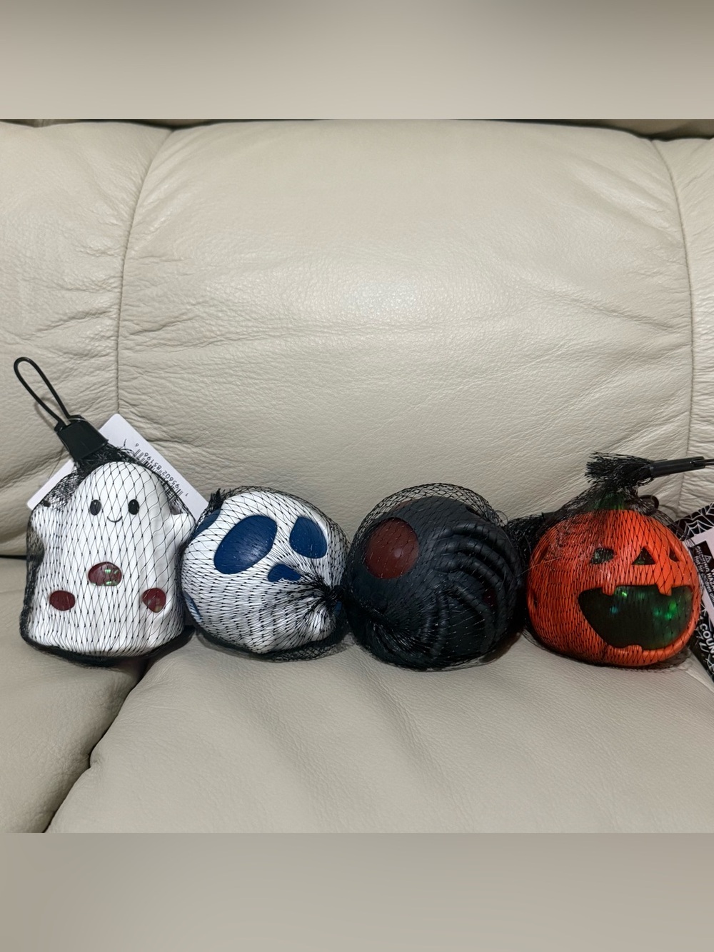 Walgreens Halloween Skull Ghost Pumpkin Spider Squishy Toys Set of 4 Spooky